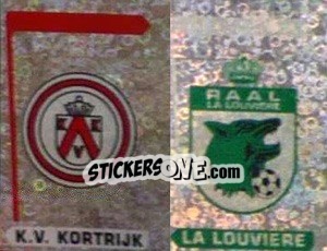 Sticker K.V. Kortrijk - La Louviere  (Embleem-Armoiries) - Football Belgium 1995-1996 - Panini