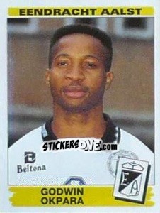 Sticker Godwin Okpara - Football Belgium 1995-1996 - Panini