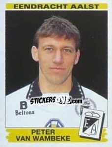 Sticker Peter van Wambeke - Football Belgium 1995-1996 - Panini