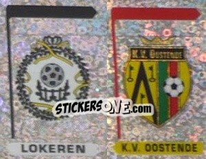 Sticker Lokeren - K.V. Oostende  (Embleem-Armoiries) - Football Belgium 1995-1996 - Panini