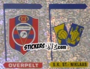 Sticker Overpelt - S.K. St.-Niklaas  (Embleem-Armoiries) - Football Belgium 1995-1996 n. 368 - Panini