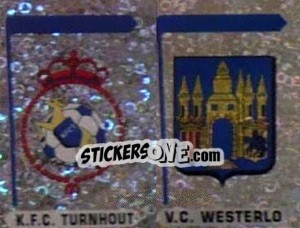 Sticker K.F.C. Turnhout - V.C. Westerlo  (Embleem-Armoiries) - Football Belgium 1995-1996 n. 374 - Panini