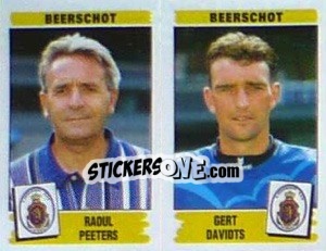 Sticker Raoul Peeters / Gert Davidts - Football Belgium 1995-1996 n. 376 - Panini
