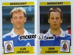 Sticker Alain Lodewijckx / Johan Vanheusden - Football Belgium 1995-1996 n. 377 - Panini