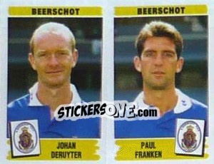Sticker Johan Deruyter / Paul Franken - Football Belgium 1995-1996 - Panini