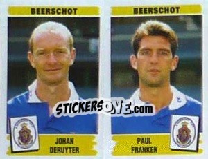 Sticker Johan Deruyter / Paul Franken - Football Belgium 1995-1996 n. 378 - Panini