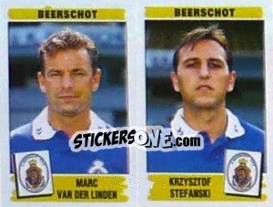 Sticker Marc van der Linden / Krzysztof Stefanski - Football Belgium 1995-1996 n. 381 - Panini