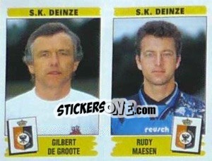 Cromo Gilbert De Groote / Rudy Maesen - Football Belgium 1995-1996 - Panini