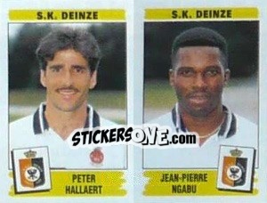 Sticker Peter Hallaert / Jean-Pierre Ngabu - Football Belgium 1995-1996 - Panini