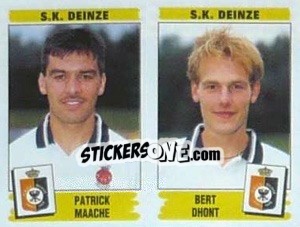 Sticker Patrick Maache / Bert Dhont - Football Belgium 1995-1996 n. 384 - Panini
