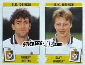 Sticker Thierry Lootens / Davy Minnaert - Football Belgium 1995-1996 n. 385 - Panini