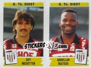 Figurina Guy Mesotten / Abdellah Mateso - Football Belgium 1995-1996 n. 393 - Panini