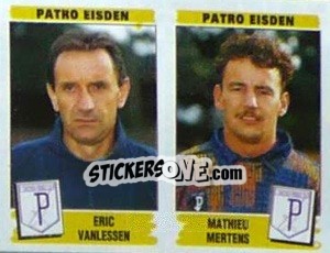 Figurina Eric Vanlessen / Mathieu Mertens - Football Belgium 1995-1996 - Panini