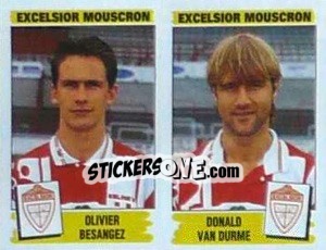 Sticker Olivier Besangez / Donald van Durme - Football Belgium 1995-1996 - Panini