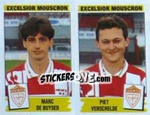 Sticker Marc De Buyser / Piet Verschekde - Football Belgium 1995-1996 n. 405 - Panini