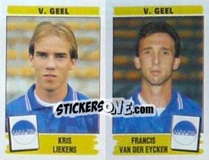 Figurina Kris Leikens / Francis van der Eycken - Football Belgium 1995-1996 n. 407 - Panini
