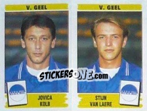 Sticker Jovica Kolb / Stijn van Laere - Football Belgium 1995-1996 - Panini