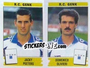 Cromo Jacky Peeters / Domenico Olivieri - Football Belgium 1995-1996 - Panini