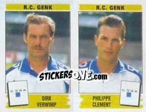 Sticker Dirk Verwimp / Philippe Clement - Football Belgium 1995-1996 n. 414 - Panini