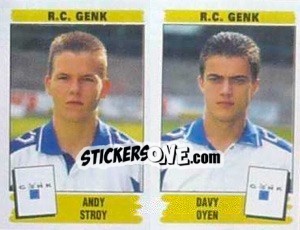 Sticker Andy Stroy / Davy Oyen - Football Belgium 1995-1996 n. 415 - Panini