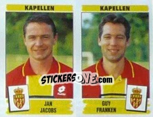 Cromo Jan Jacobs / Guy Franken - Football Belgium 1995-1996 - Panini