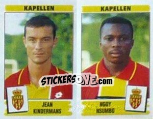 Sticker Jean Kindermans / Ngoy Nsumbu - Football Belgium 1995-1996 - Panini