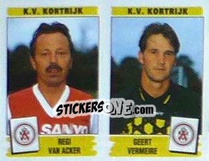Sticker Regi van Acker / Geert Vermeire - Football Belgium 1995-1996 - Panini