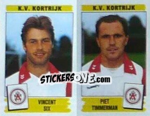 Cromo Vincent Six / Piet Timmerman - Football Belgium 1995-1996 - Panini