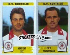Cromo Vincent Six / Piet Timmerman - Football Belgium 1995-1996 n. 425 - Panini