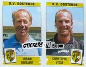 Sticker Urbain Haesaert / Christophe Lycke - Football Belgium 1995-1996 - Panini