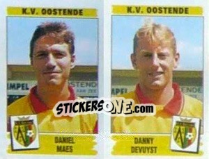Sticker Daniel Maes / Danny Devuyst - Football Belgium 1995-1996 n. 443 - Panini