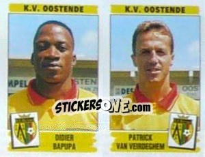 Sticker Didier Bapupa / Patrick van Veirdeghem - Football Belgium 1995-1996 - Panini