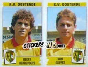 Cromo Geert Berrevoets / Wim Cuffez - Football Belgium 1995-1996 n. 446 - Panini