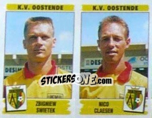 Figurina Zbigniew Swietek / Nico Claesen - Football Belgium 1995-1996 - Panini