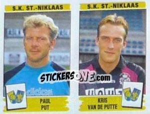 Sticker Paul Put / Kris van De Putte - Football Belgium 1995-1996 n. 454 - Panini