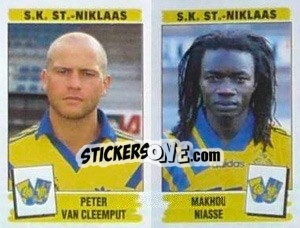 Sticker Peter van Cleemput / Makhou Niasse - Football Belgium 1995-1996 n. 455 - Panini