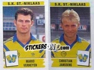 Sticker Mario Verheyen / Christian Janssens - Football Belgium 1995-1996 n. 458 - Panini