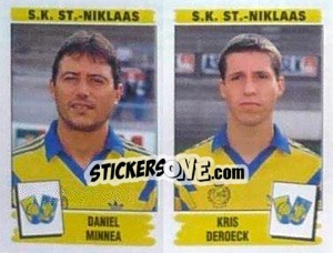 Sticker Daniel Minnea / Kris Deroeck - Football Belgium 1995-1996 - Panini