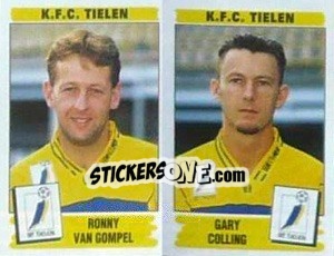 Sticker Ronny van Gompel / Gary Colling - Football Belgium 1995-1996 - Panini