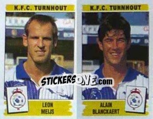 Sticker Leon Meijs / Alain Blanckaert - Football Belgium 1995-1996 - Panini