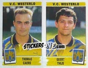Sticker Thomas Caers / Geert Thijs - Football Belgium 1995-1996 n. 480 - Panini