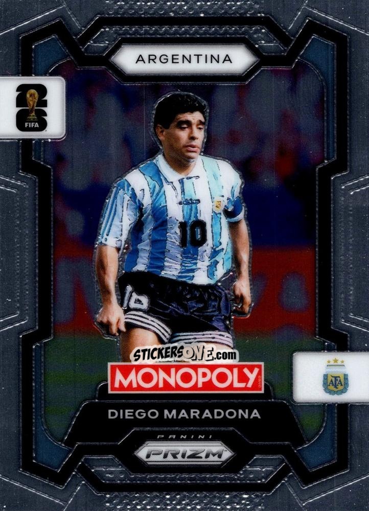Figurina Diego Maradona - Monopoly Prizm Fifa World Cup 26 n. 3 - Panini