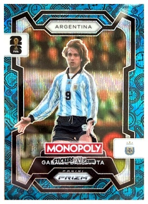 Figurina Gabriel Batistuta - Monopoly Prizm Fifa World Cup 26 n. 4 - Panini