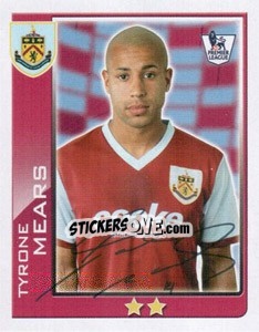 Figurina Tyrone Mears - Premier League Inglese 2009-2010 - Topps