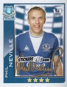Sticker Phil Neville - Premier League Inglese 2009-2010 n. 162 - Topps