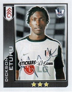 Sticker Dickson Etuhu - Premier League Inglese 2009-2010 n. 184 - Topps