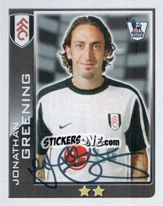 Figurina Jonathan Greening - Premier League Inglese 2009-2010 n. 186 - Topps