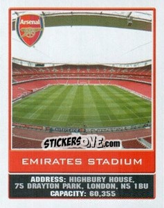 Sticker Emirates Stadium - Premier League Inglese 2009-2010 n. 233 - Topps