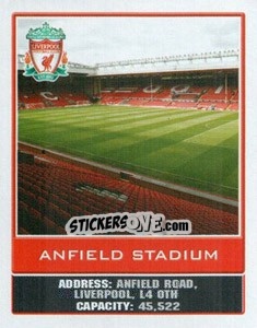 Figurina Anfield Stadium - Premier League Inglese 2009-2010 - Topps