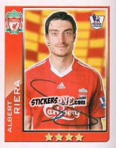 Sticker Albert Riera - Premier League Inglese 2009-2010 - Topps
